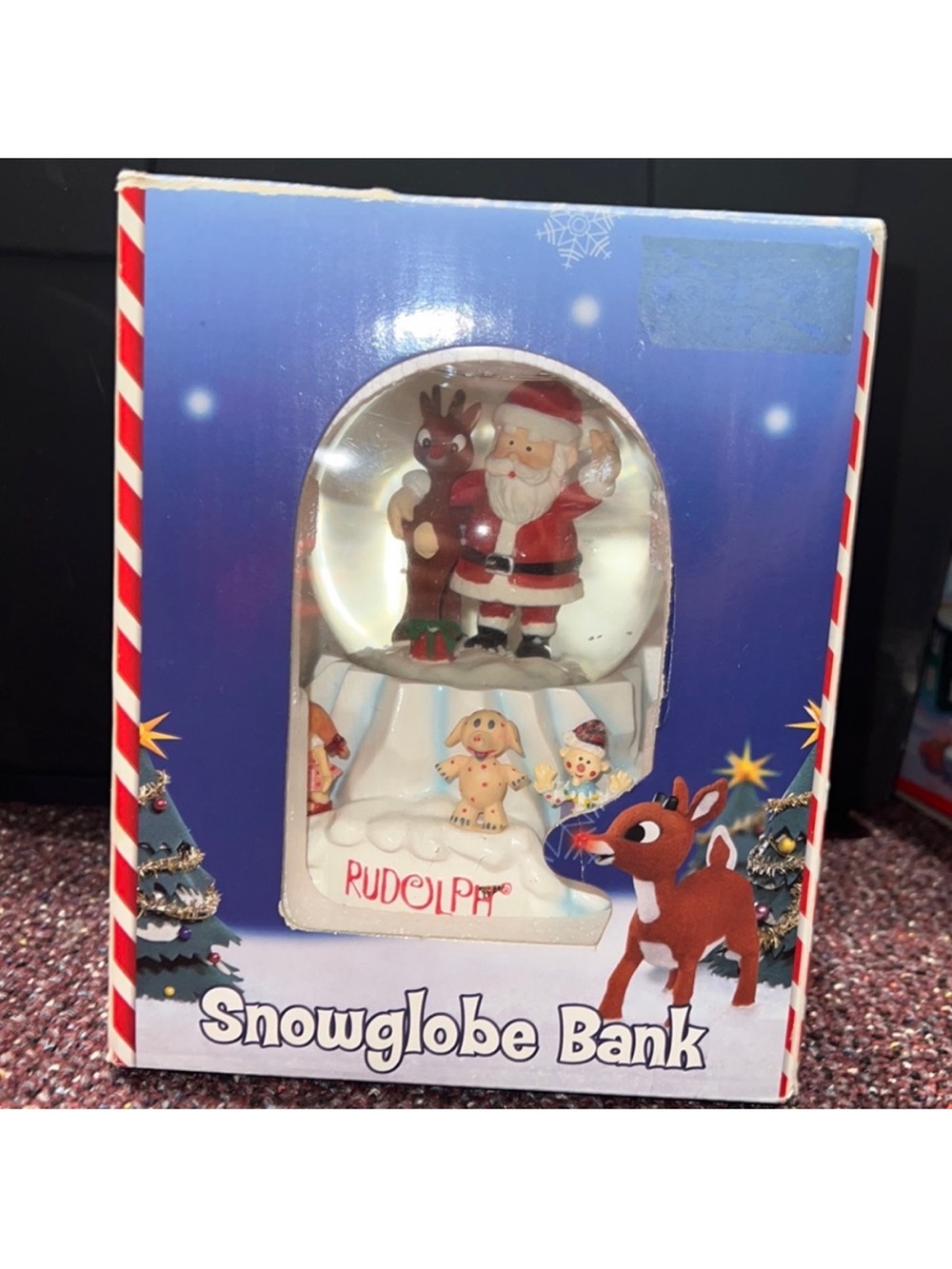 Snowglobe Bank Christmas Rudolph The Red Nose Reindeer